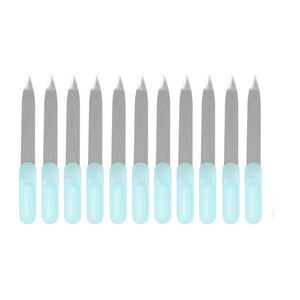 Durable Stainless Steel Nail Files Light Blue 10 Pcs